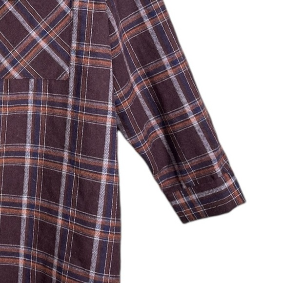 L.I.F.E. Lightweight oversized FALL🍁Flannel Button Down Women's Size Large NWT - Picture 7 of 9